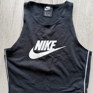 Nike Black Sleeveless Top with White Logo